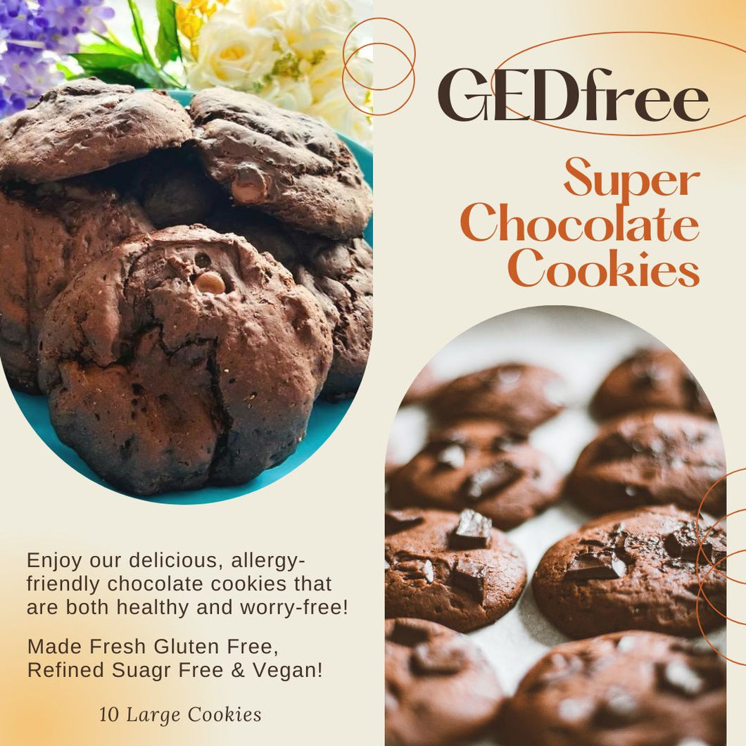 Super Chocolate Cookies -  10 Large Cookies